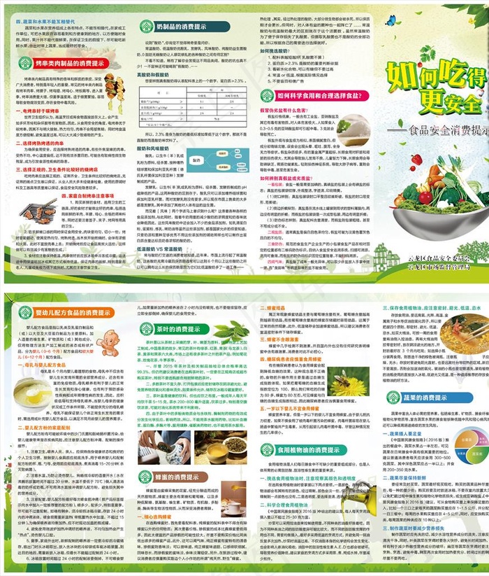 食品安全四折页图片ai矢量模版下载