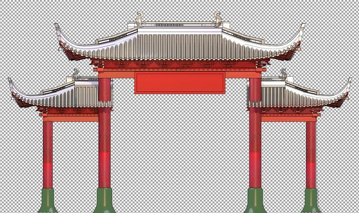中式门头图片(2560x1600)psd模版下载