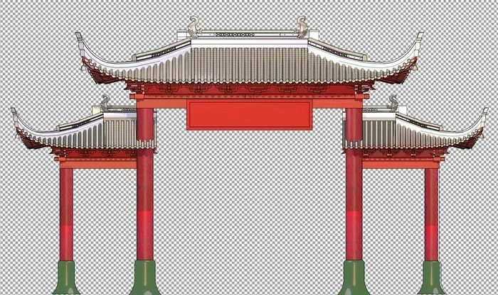 中式门头图片(2560x1600)psd模版下载