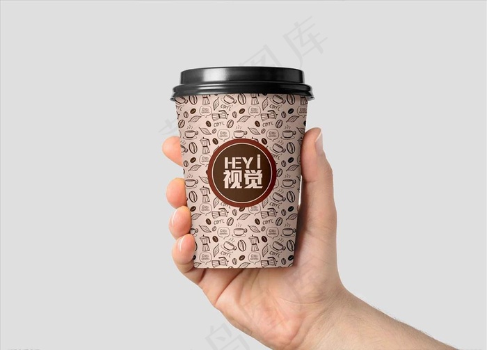 手持咖啡杯样机图片