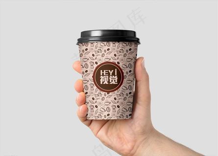 手持咖啡杯样机图片