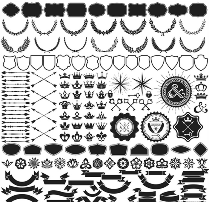 缎带徽章盾牌花边箭头集合图片