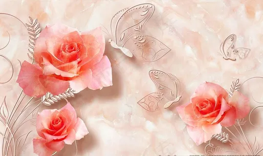 玫瑰花背景墙图片