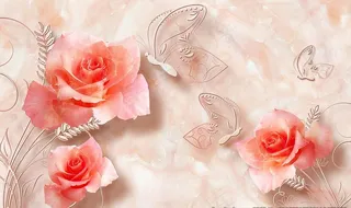 玫瑰花背景墙图片