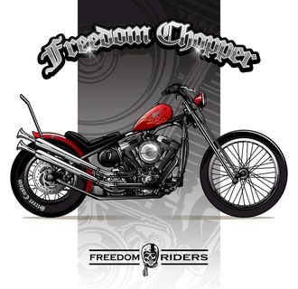 手绘插画炫酷摩托车红色图片