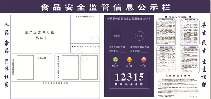 食品安全信息公示栏图片cdr矢量模版下载