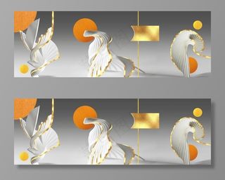 抽象几何图形装饰画图片