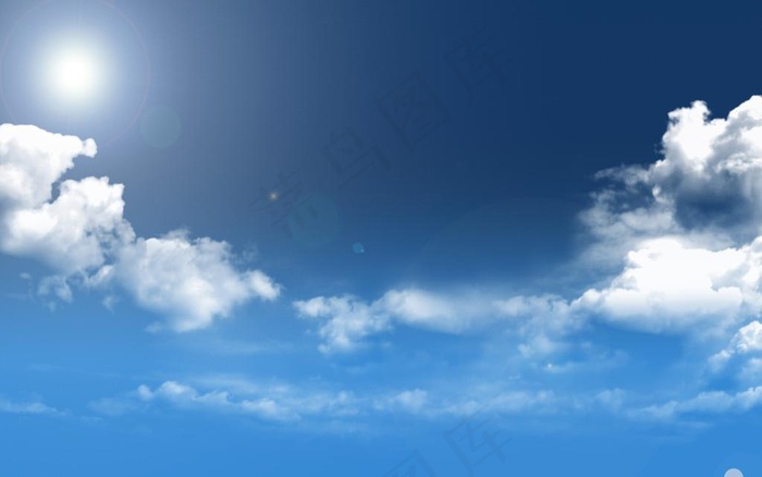 天空 白云 太阳图片