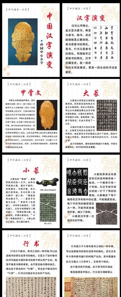 汉字演变图片psd模版下载
