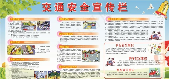 交通安全宣传栏图片cdr矢量模版下载