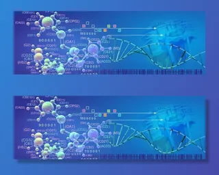 蓝色生物科技元素表背景设计图片