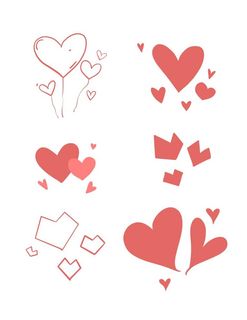 卡通手绘装饰爱心桃心点缀素材装图片