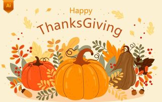 南瓜感恩节插画图片