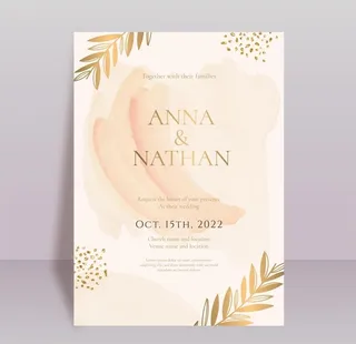 水彩手绘婚礼请柬图片