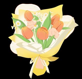 手绘花束郁金香图片