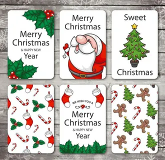 雪花圣诞卡设计元素集合图片