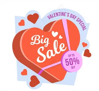 创意情人节半价爱心礼盒图片