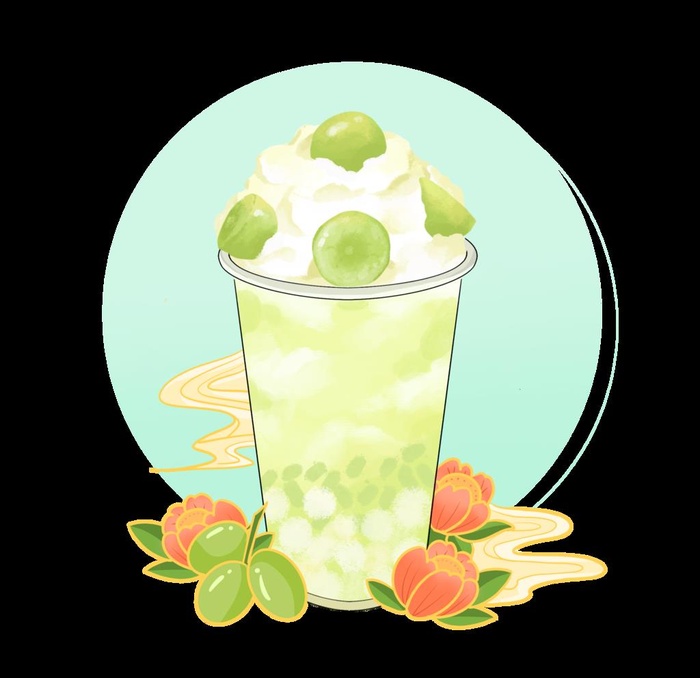 果茶奶茶插画国潮茶插画设计元素图片