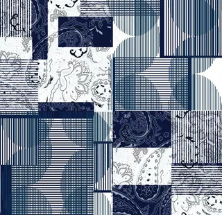 数码印花腰果花民族花图片