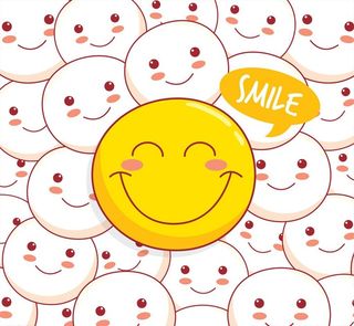 彩绘黄色笑脸表情背景图片