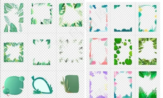 小清新树叶边框图片