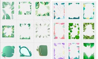 小清新树叶边框图片