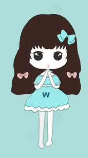 矢量图 小女孩  卡通人物图片