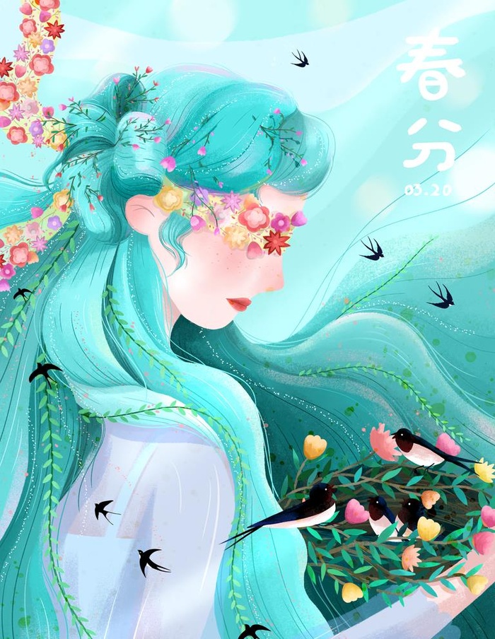 春分插画二十四节气图片