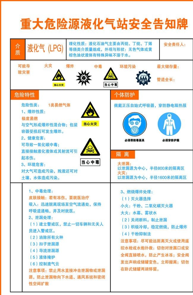 重大危险源液化气站安全告知牌图片