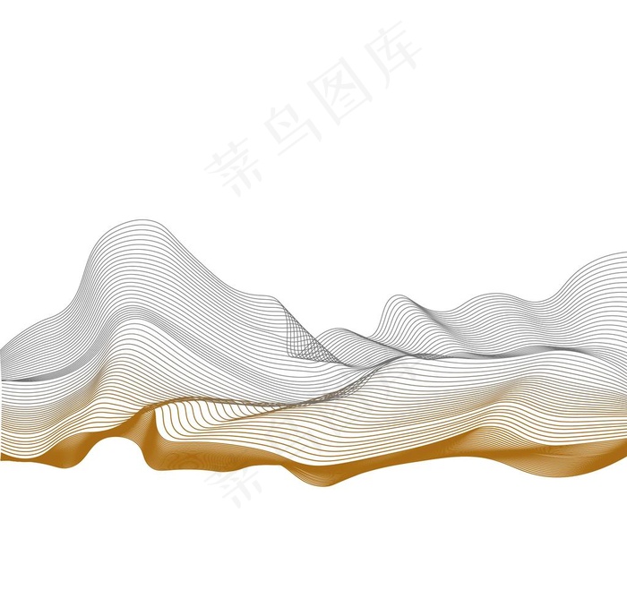 渐变线条山图片