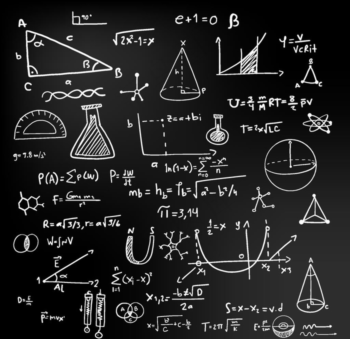 公式的黑板上涂鸦图片