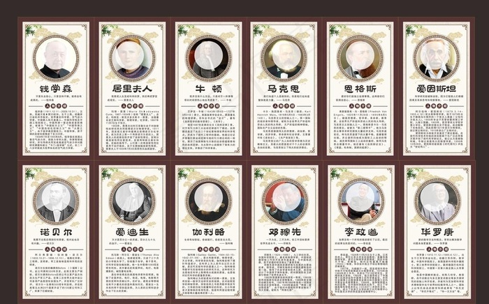 科学家展板图片cdr矢量模版下载