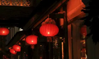 古建筑中国特色红灯笼图片