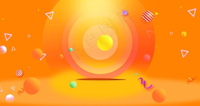 橙色电商促销背景图片
