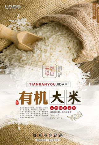 大气有机大米海报图片