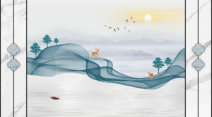 新中式背景图片(9000x5600)psd模版下载