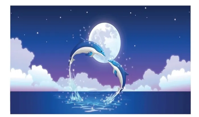 浪漫蓝色海豚图片