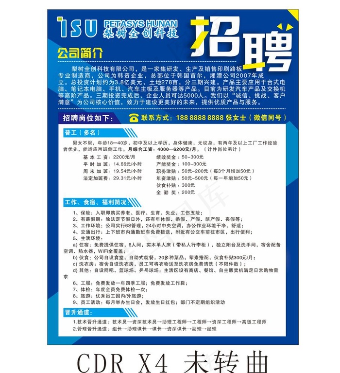 工厂招聘海报图片cdr矢量模版下载