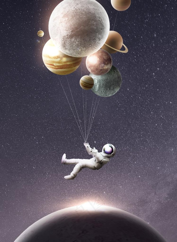 创意地球星空图片(3650x4790)psd模版下载