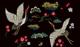 仙鹤背景墙图片