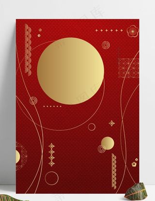 红色春节新年中式中国风装饰图案图片