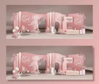 粉色主题婚礼图片