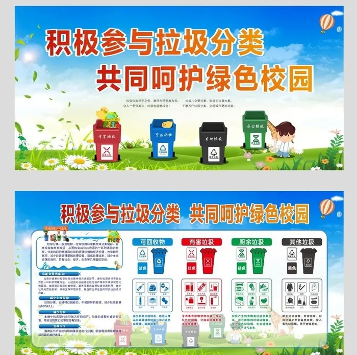垃圾分类宣传栏图片cdr矢量模版下载