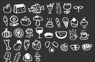 食物 美食 线条 矢量图片