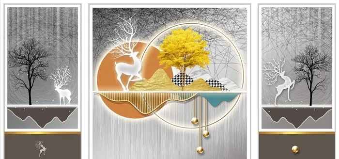 莫兰迪装饰画图片(11811x5906)