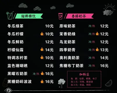 饮料单 奶茶单 黑色菜单图片