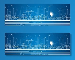 线条城市建筑图片