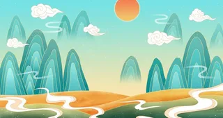 国潮插画背景图片