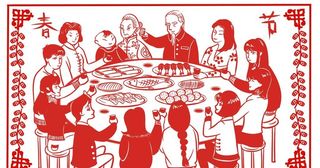 除夕团圆饭图片