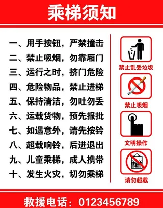 乘梯须知图片